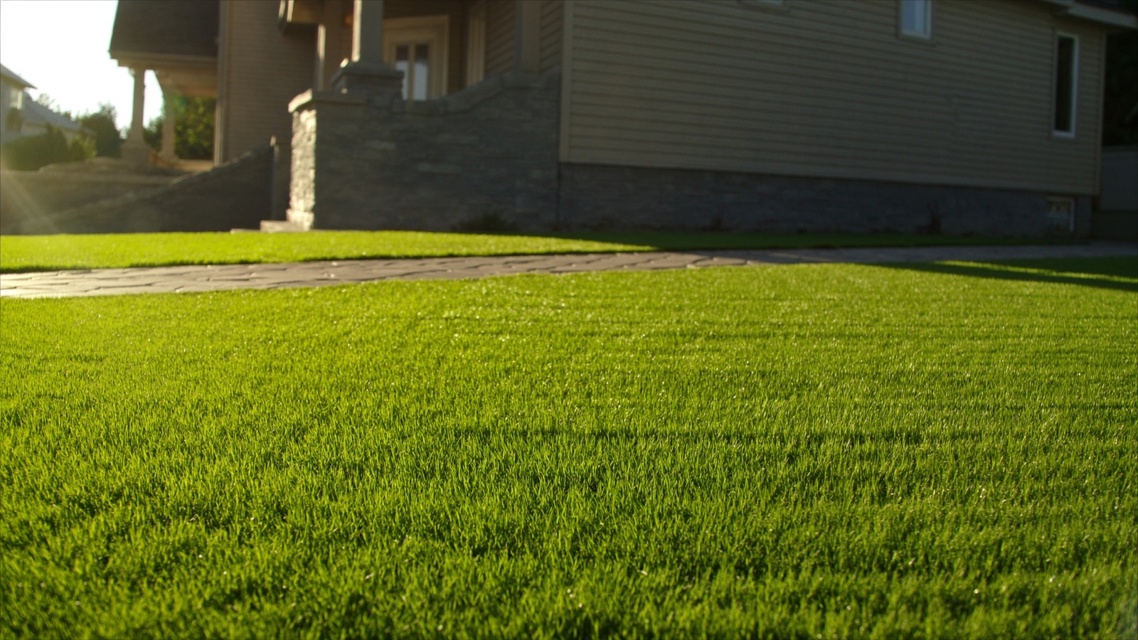Freshly installed sod lawn on a Halifax residential property by Outworks Property Services